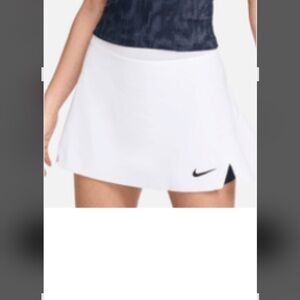White Tennis Skirt with Black Logo